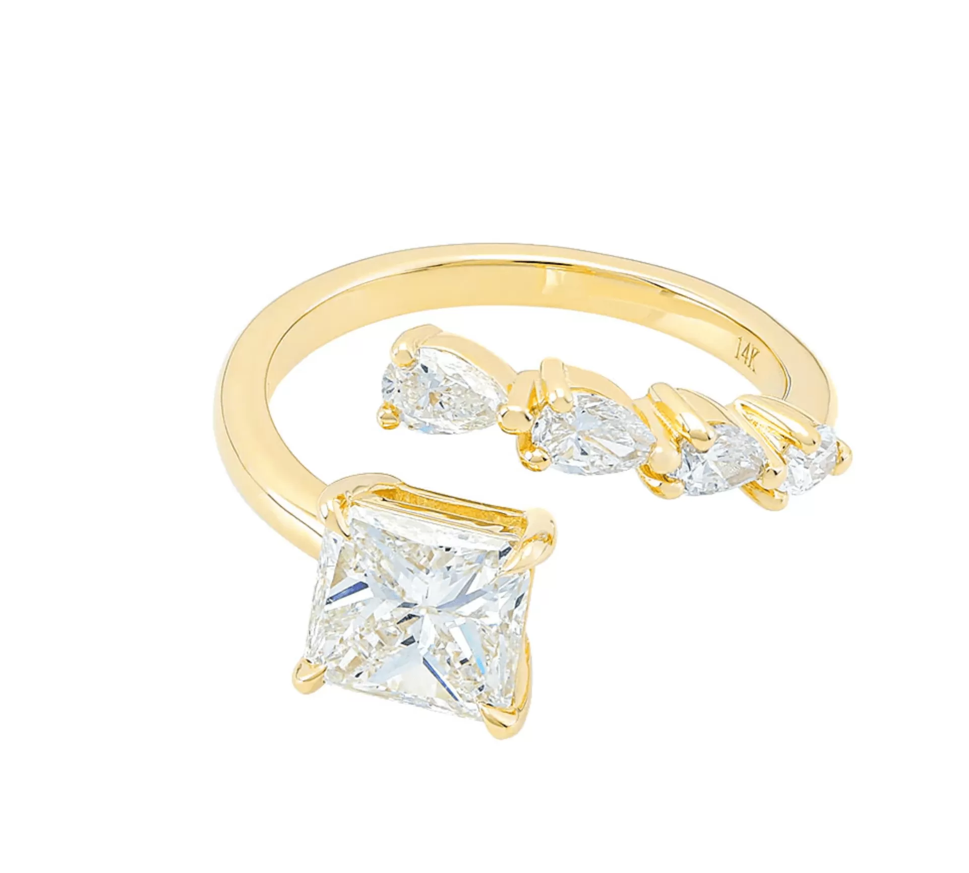 Princess Cut Diamond Engagement Rings, Lab Grown