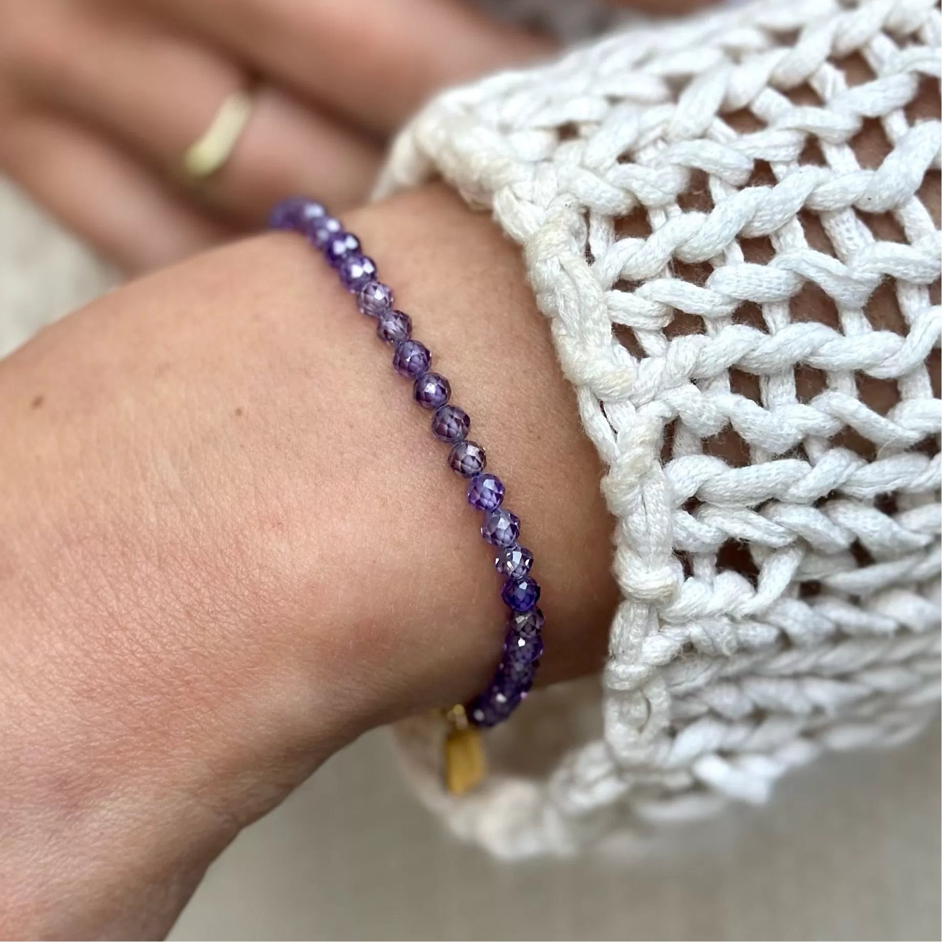 Purple beaded bracelet