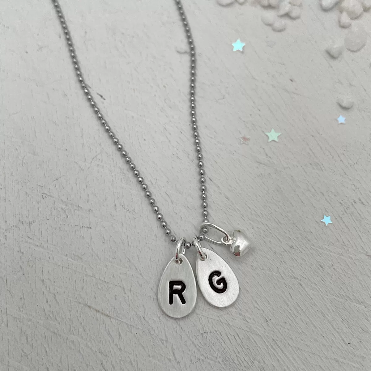 Rain Drop Initial Necklace