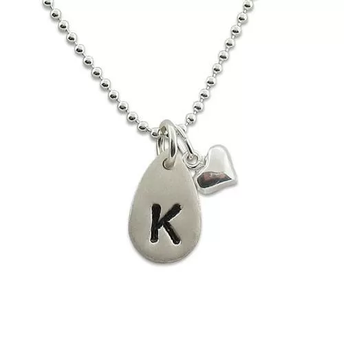 Rain Drop Initial Necklace