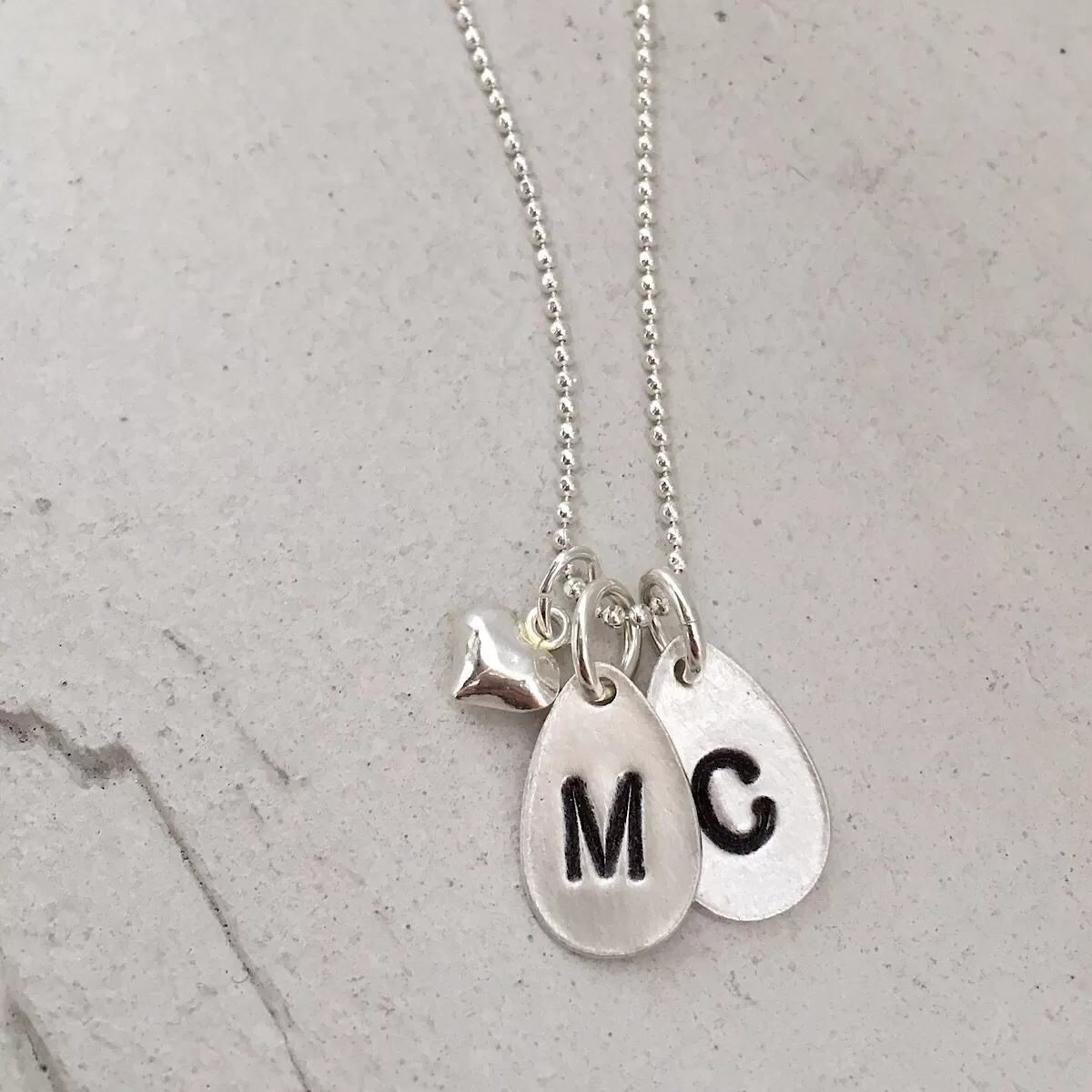 Rain Drop Initial Necklace