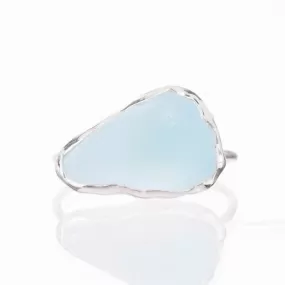 Raw Sky Blue Topaz Ring in Sterling Silver