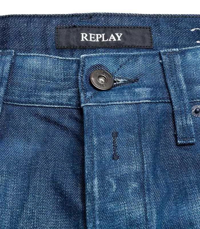 Replay Waitom Denim Zero Regular Fit Jeans - Medium Ice Blue Wash