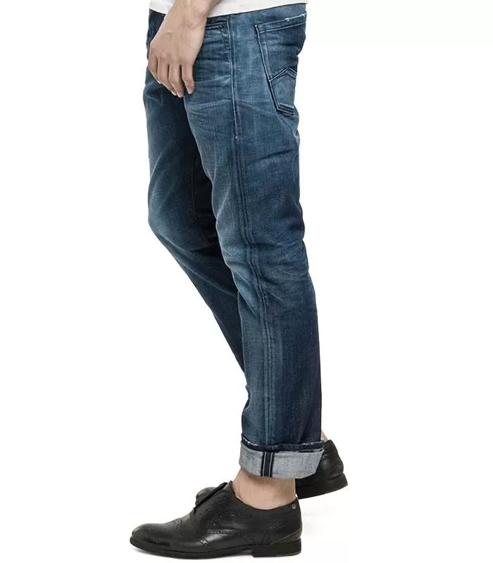 Replay Waitom Denim Zero Regular Fit Jeans - Medium Ice Blue Wash