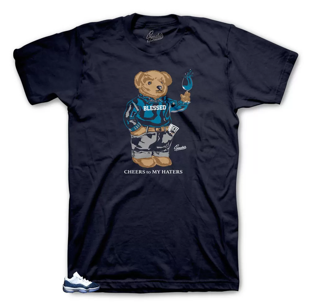 Retro 11 Blue Snakeskin Cheers Bear Shirts