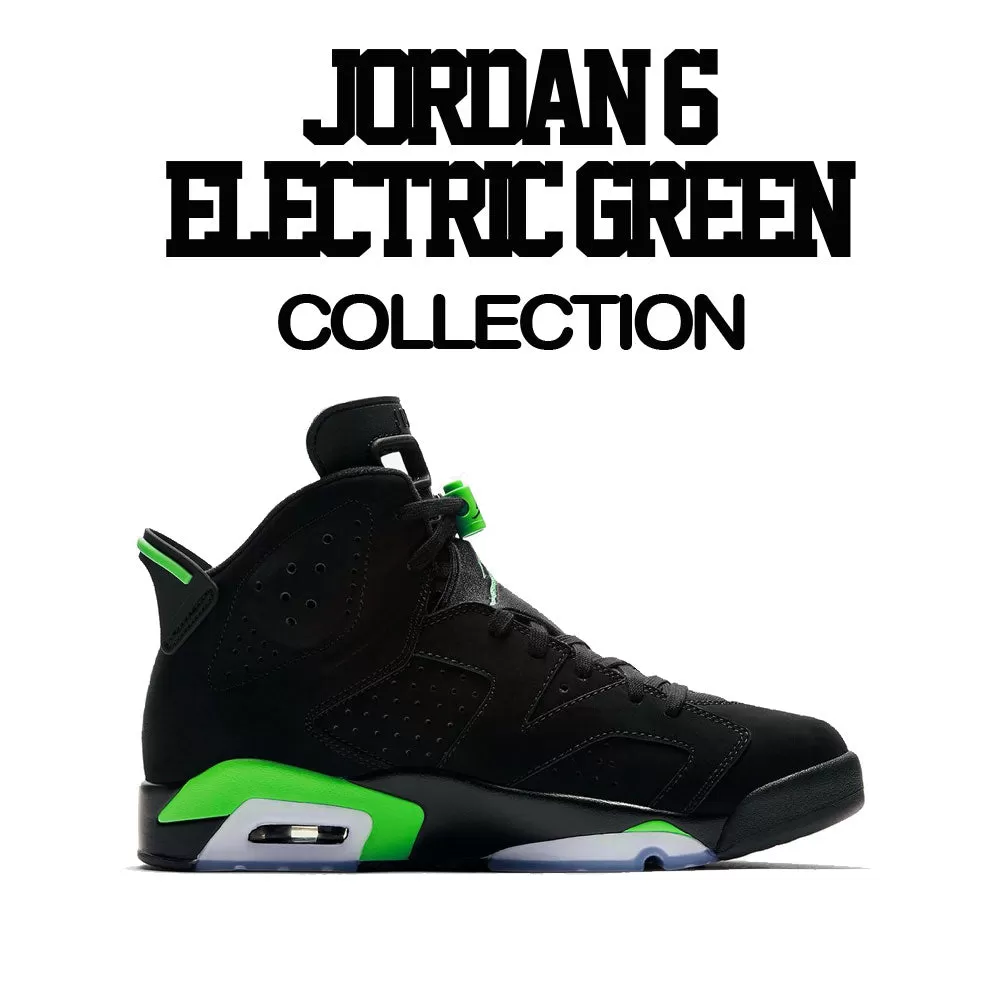 Retro 6 Electric Green Shirt - Fly Kicks - Black