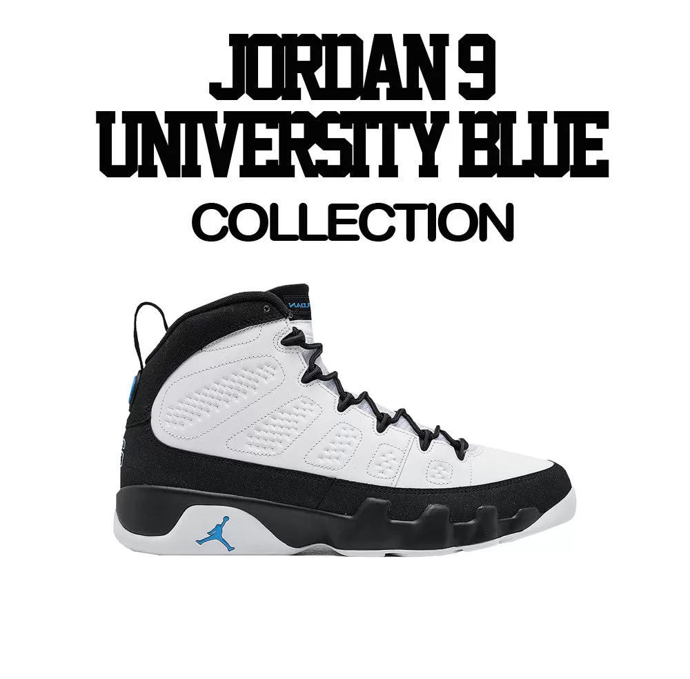 Retro 9 University Blue Shirt - Love Kicks - Black