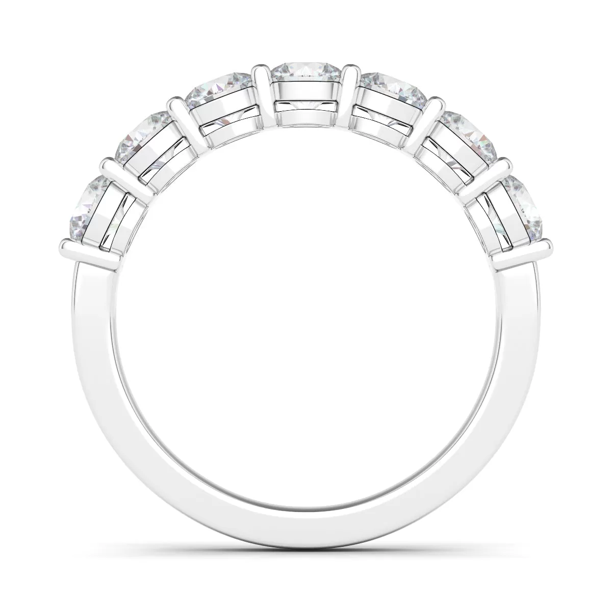 Round Cut Half Eternity Band