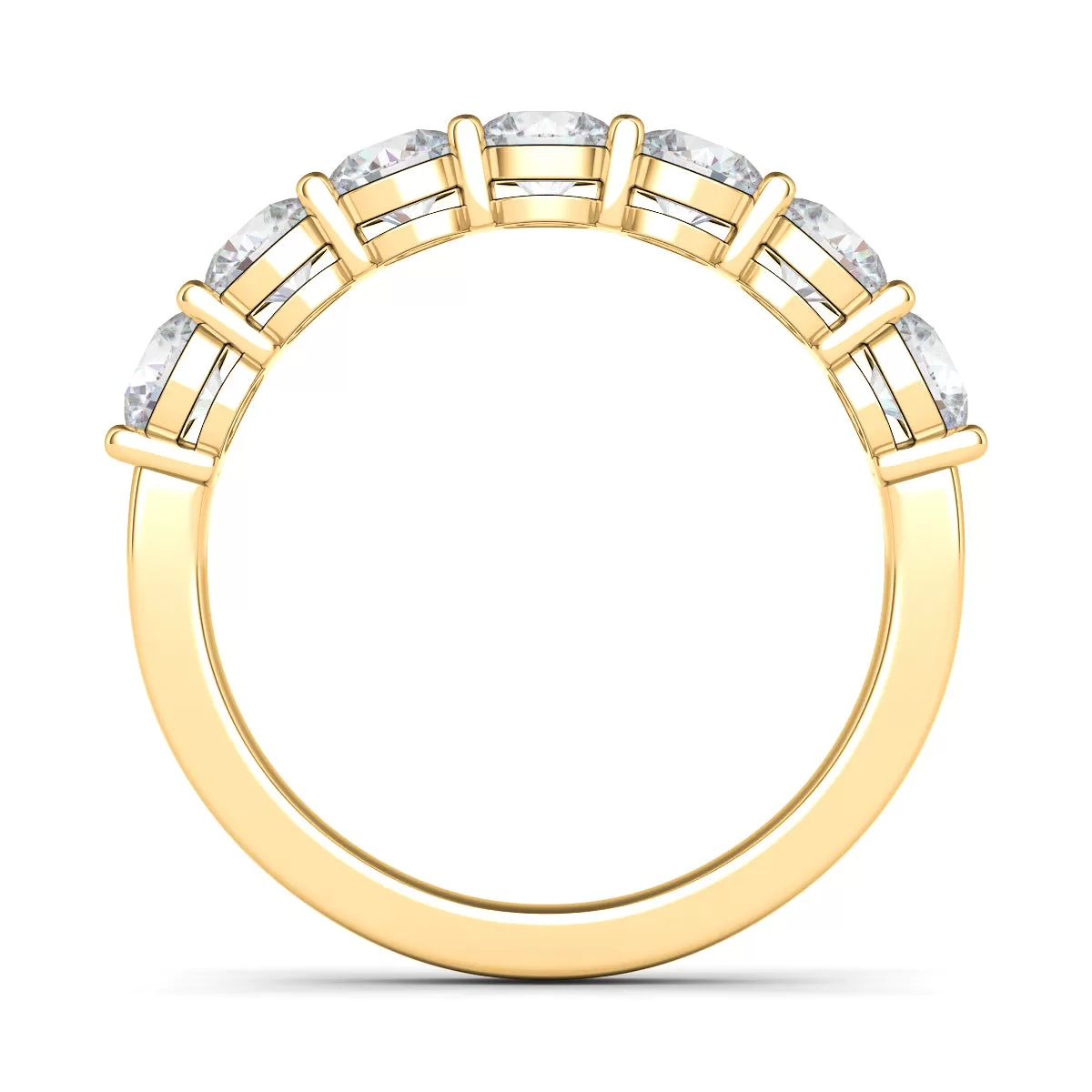 Round Cut Half Eternity Band