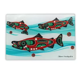 Salmon Run Glass Cutting Board