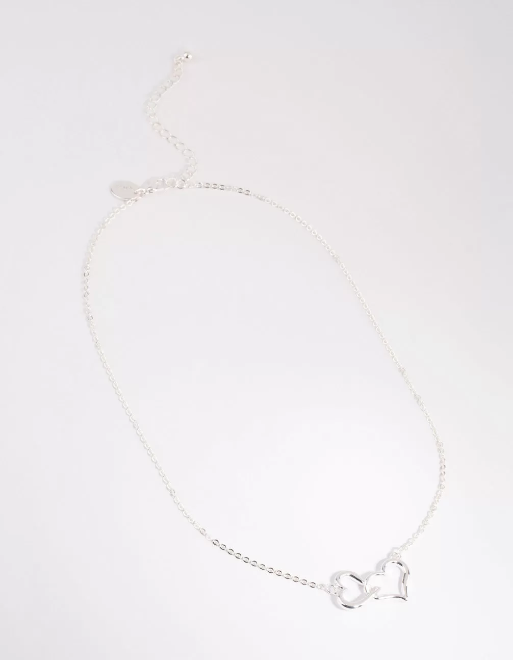 Silver Interlocked Hearts Necklace