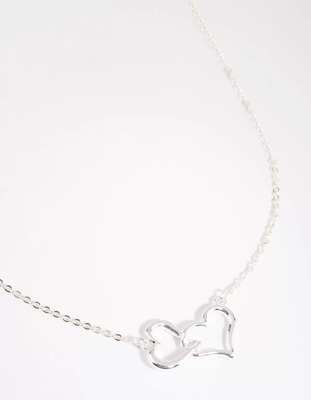 Silver Interlocked Hearts Necklace