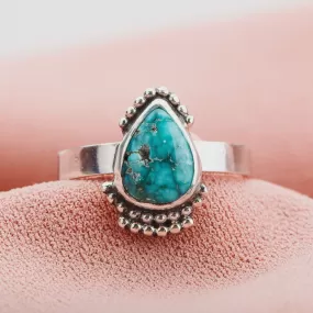 Size 5.75 White Water Turquoise Gemstone Ring