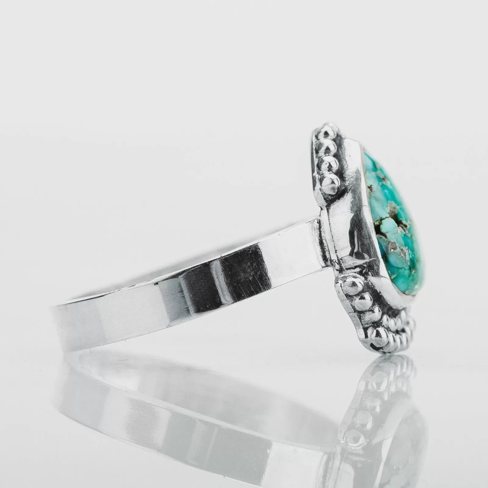 Size 5.75 White Water Turquoise Gemstone Ring