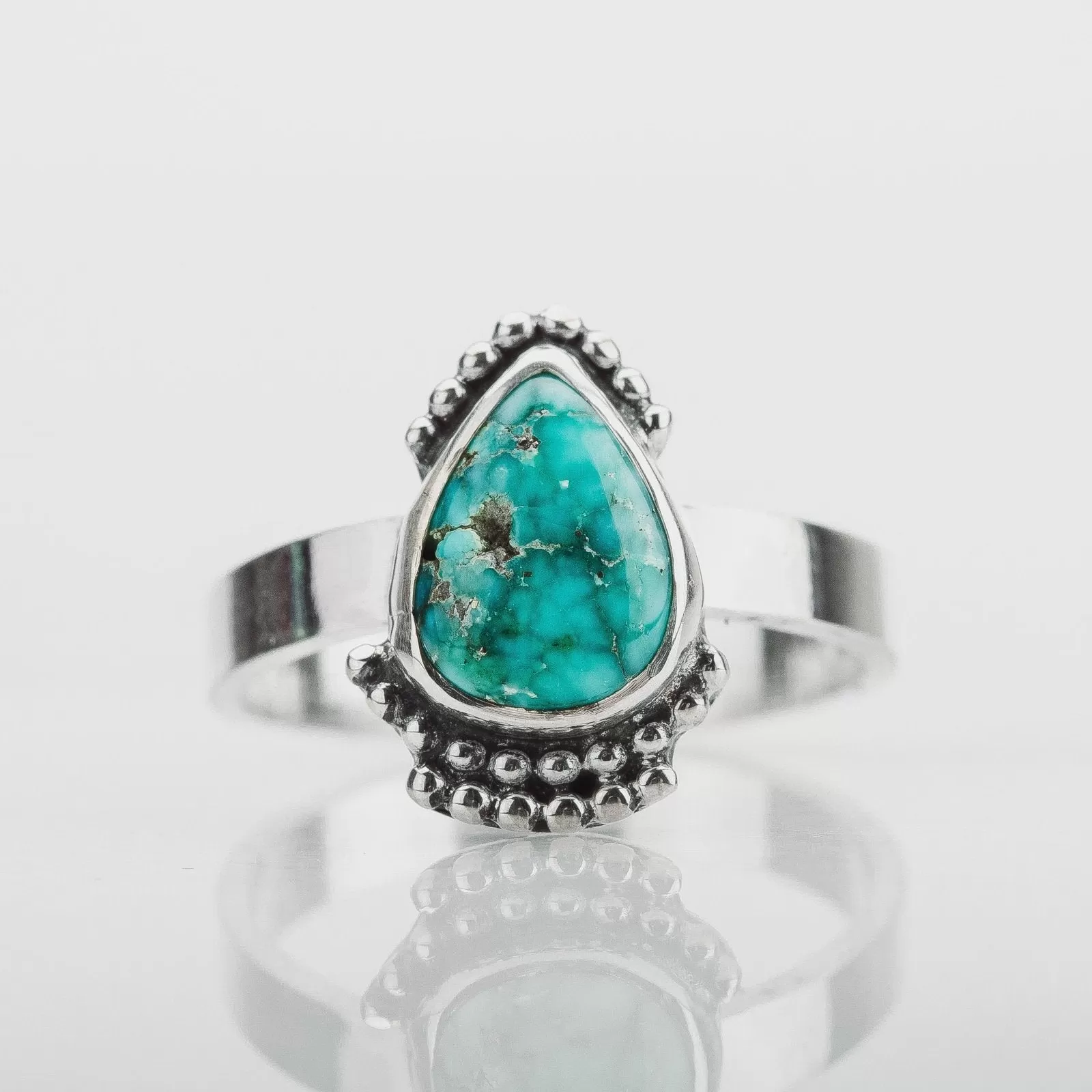 Size 5.75 White Water Turquoise Gemstone Ring