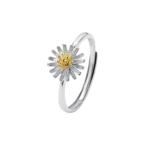 Sterling Silver Simple Little Daisy Flower Ring For Women