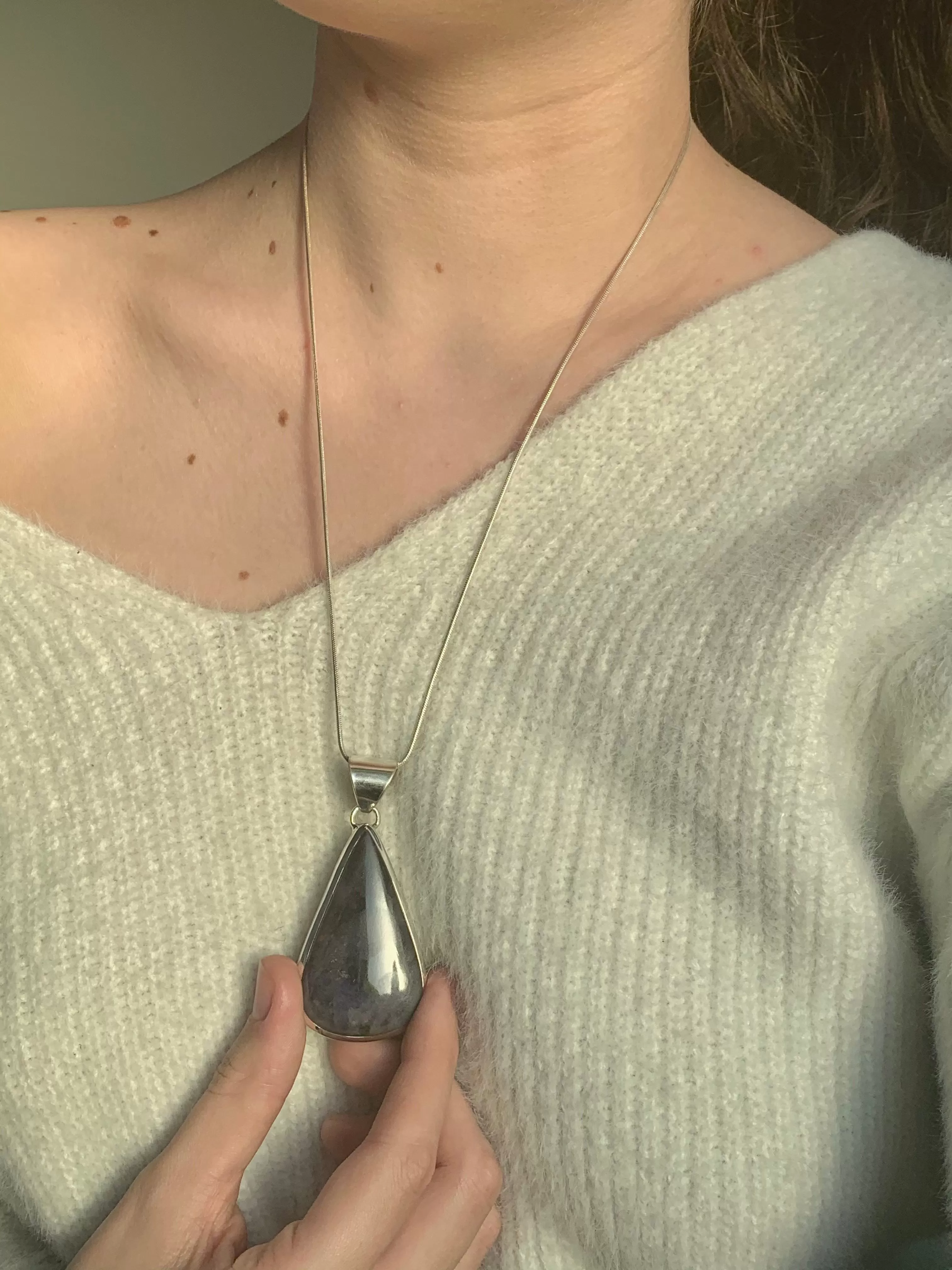 Sugilite Naevia Pendant - XLong Teardrop