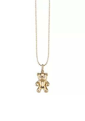 Sydney Evan 14KYG Diamond Teddy Bear Pendant Necklace