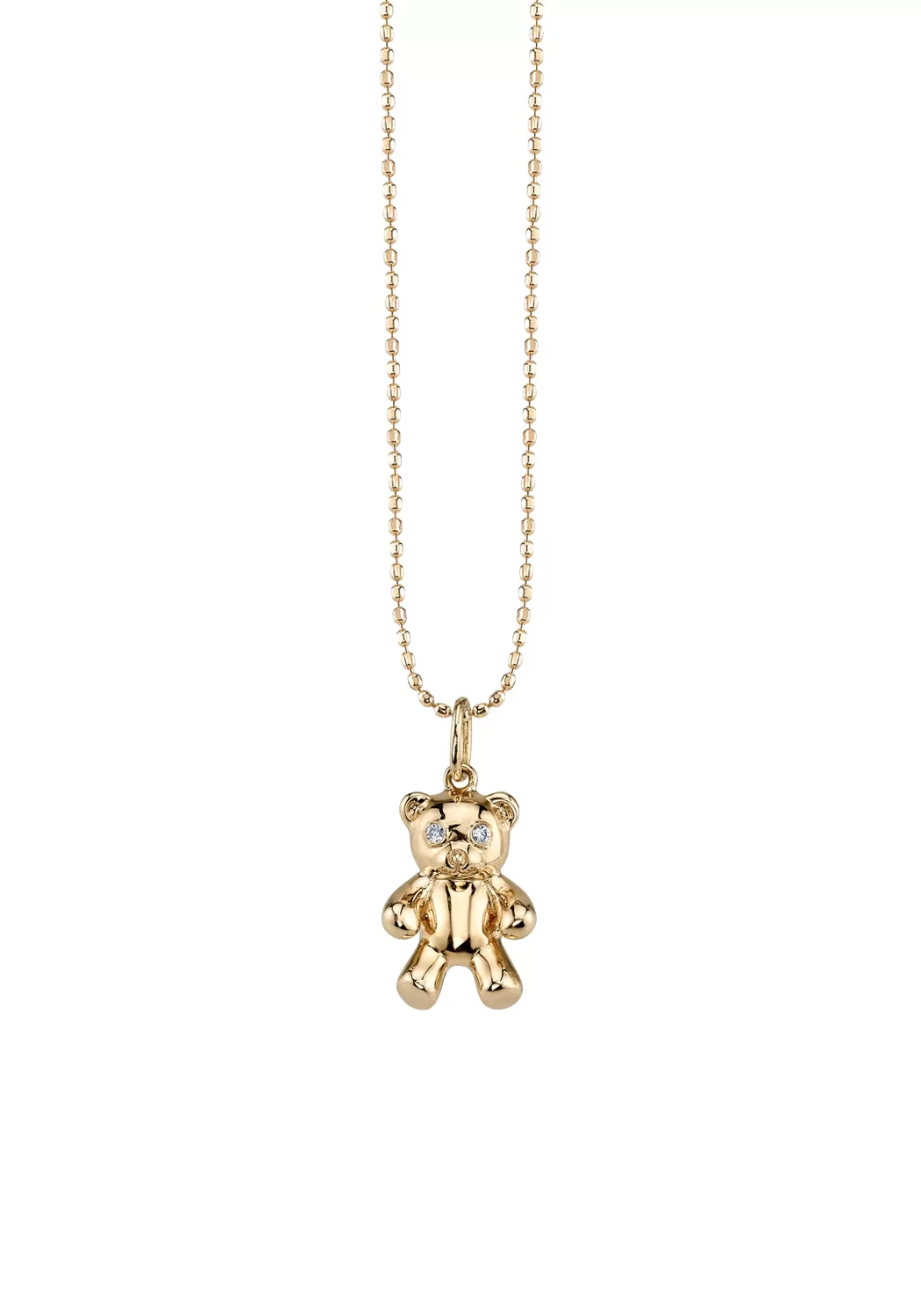 Sydney Evan 14KYG Diamond Teddy Bear Pendant Necklace