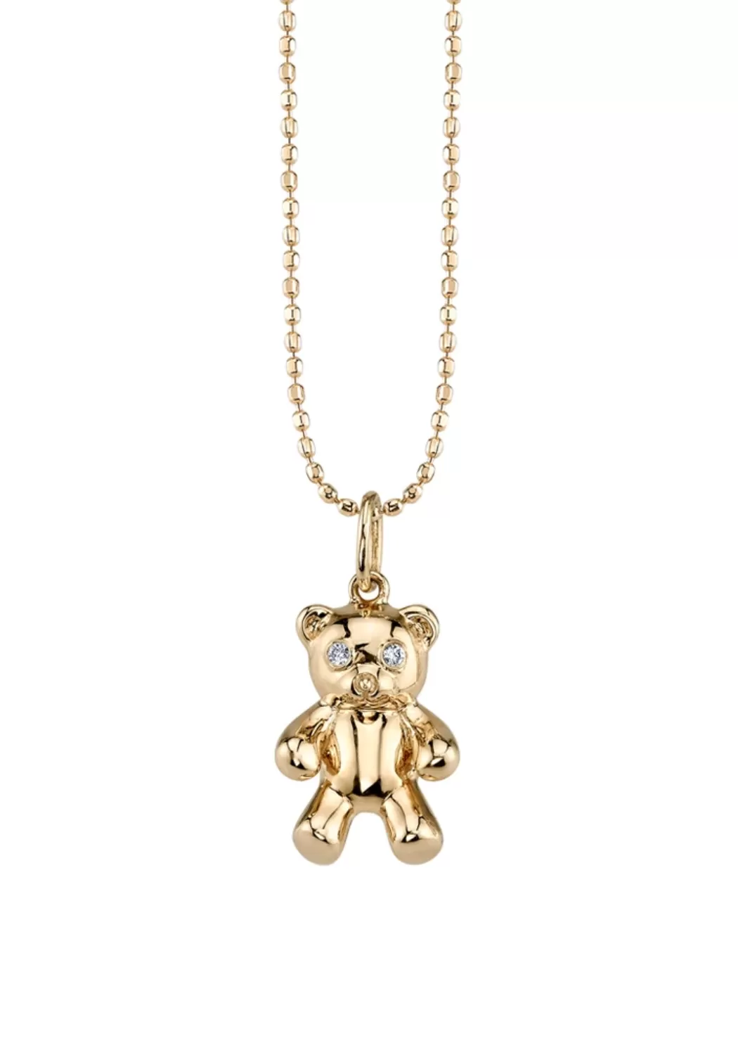 Sydney Evan 14KYG Diamond Teddy Bear Pendant Necklace