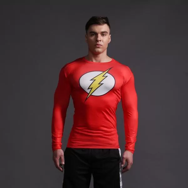 The Flash "Old School" Long Sleeve Compression Rashguard