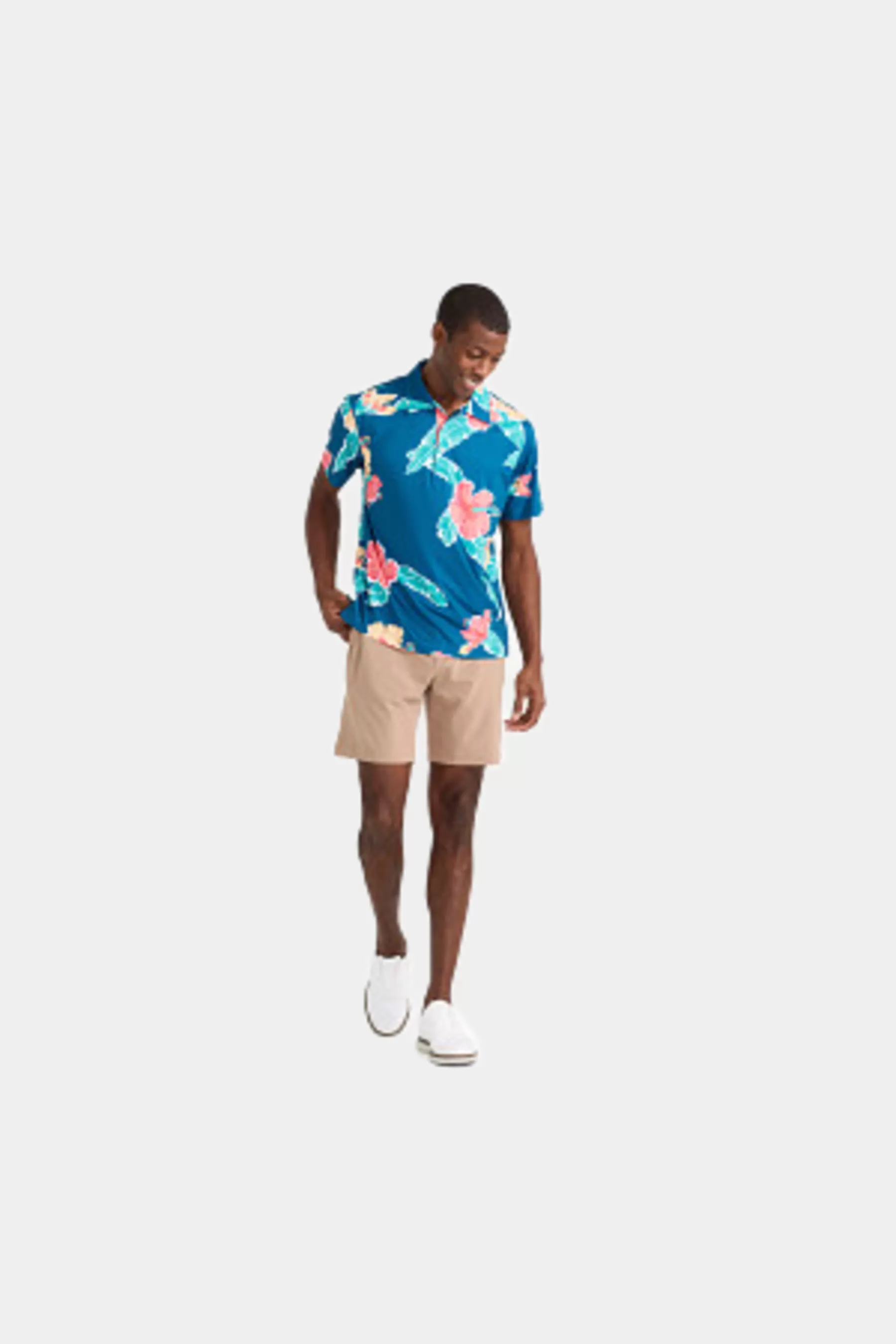 The Floral Reef Performance Polo