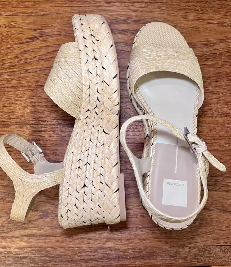 TIAGO WEDGES LT NATURAL RAFFIA - re:vita