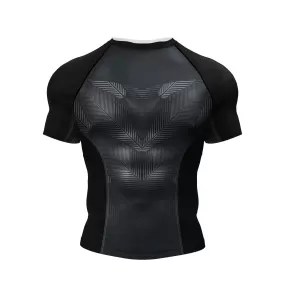 Tribal 'Carbon Fiber' Elite Short Sleeve Compression Rashguard