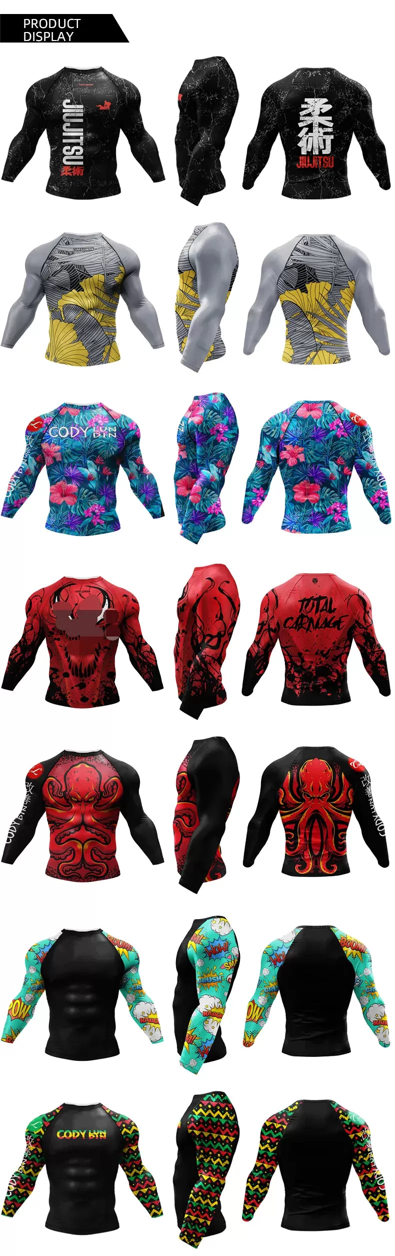 Tribal 'Comic' Elite Long Sleeve Compression Rashguard