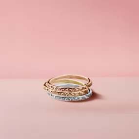 Trio of Raw Silk Stacking Rings