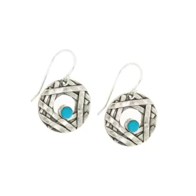 Turquoise Round Washer Earrings