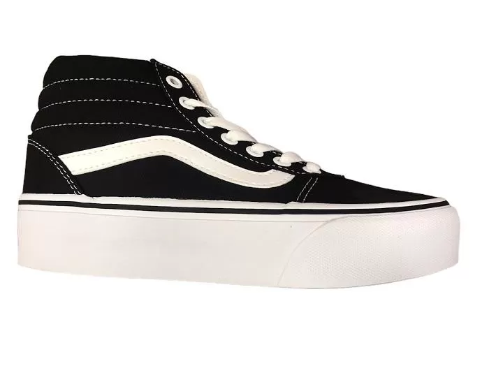 Vans women's sneakers shoe with Ward Hi wedge in canvas VN0A4BUC1WX1 black white