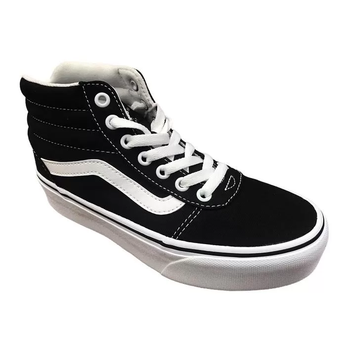 Vans women's sneakers shoe with Ward Hi wedge in canvas VN0A4BUC1WX1 black white