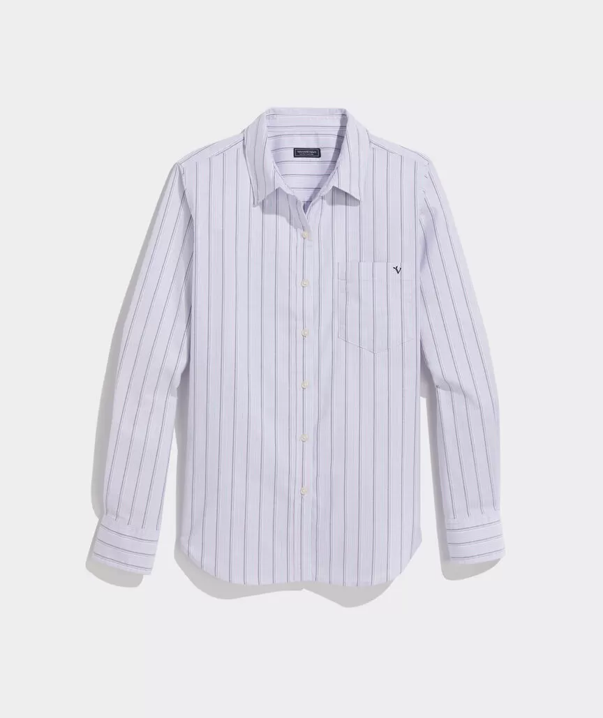 Vineyard Vines Women's Bayview Oxford Shirt - Stripe - Iris