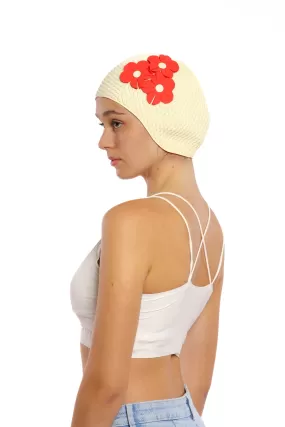 Vintage 3 Flowers Swim Cap