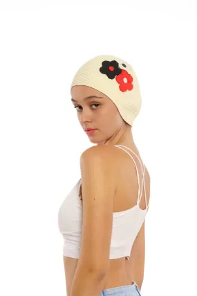 Vintage 3 Flowers Swim Cap