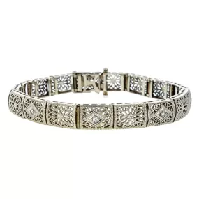 Vintage Filigree Diamond Bracelet