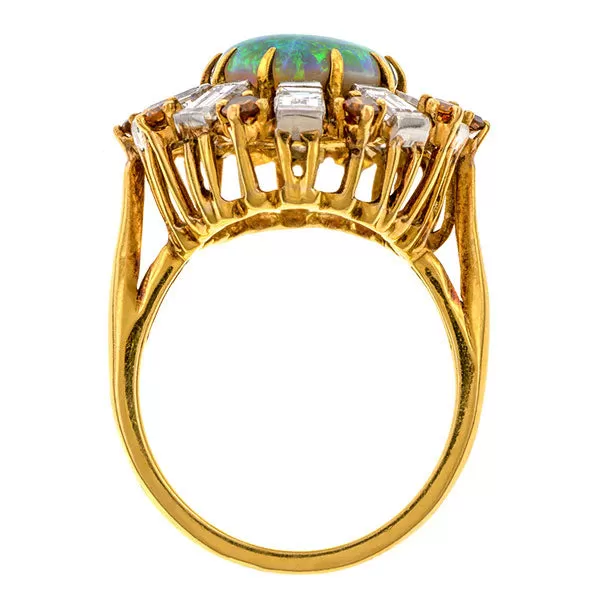 Vintage Opal Diamond & Citrine Ring