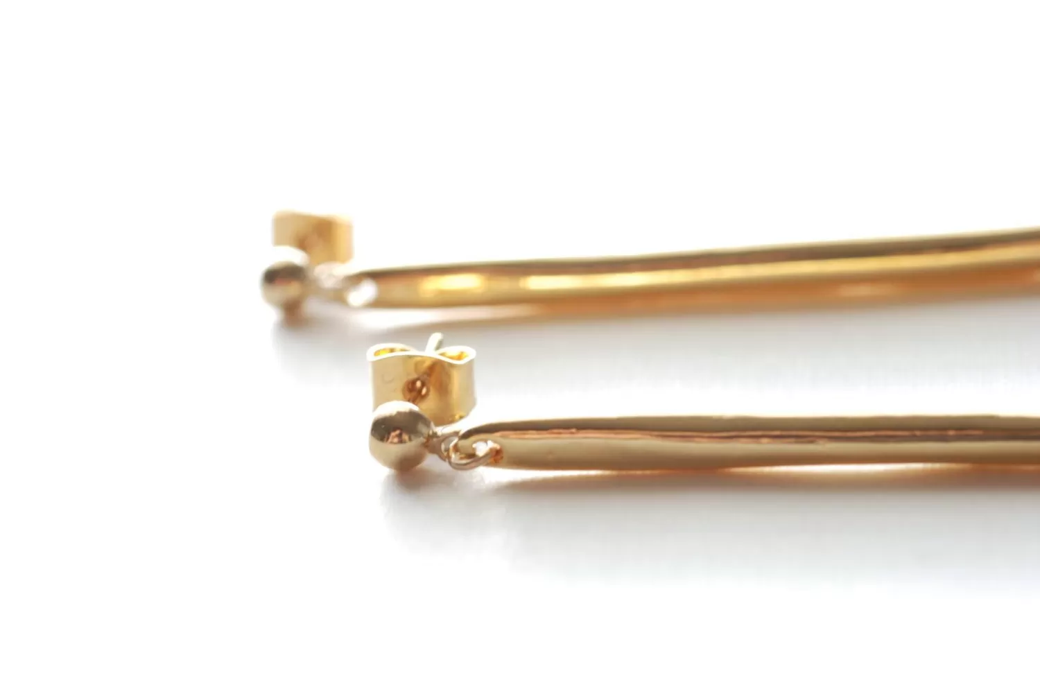 Wholesale Long Needle Earrings- Spike Earrings, Gold Dagger Spear Earrings, 24k gold Dagger Earrings,Spear Earrings,stick earrings,gold bar earrings