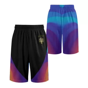 Yahuah-Tree of Life 01 Royal Men's Designer Mesh Basketball Shorts